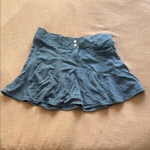 H&M Slate Blue Flared Skirt with Double-Button Waist